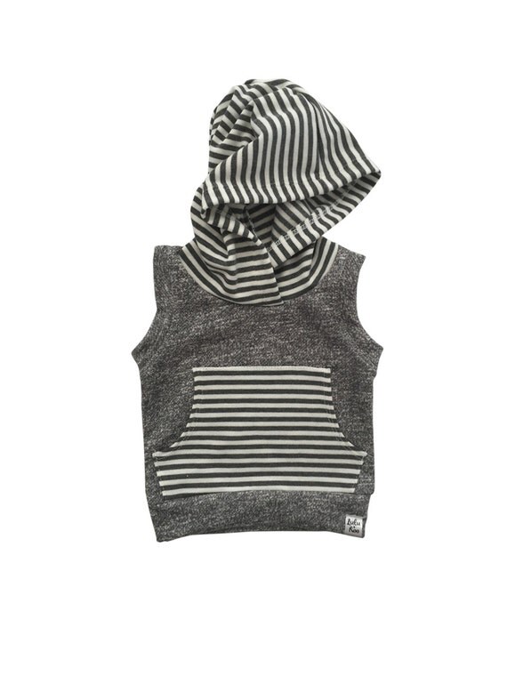 Sleeveless stripe hoodie newborn baby hoodie by ShopLuluandRoo