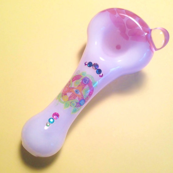 Pink Pipes White Glass Pipe With Pink