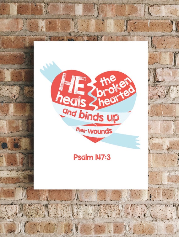 Broken Hearted Psalm 1473 Bible Verse Wall Art Scripture