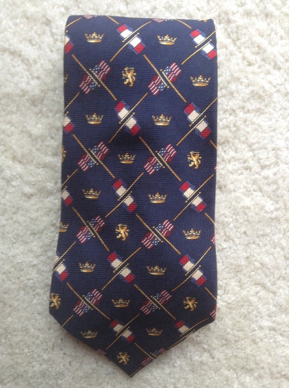 Tommy Hilfiger Silk Vintage Necktie / 80s Mens Designer Navy