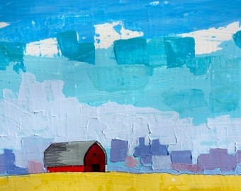 Simple Prairie Landscape II (Series 2) original painting, Big Painting