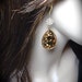 Swarovski crystal earrings ~ Gold ~ Long ~ Golden Shadow ~ 14k Gold over Sterling Cubic Zirconia ear wires ~ Statement earrings ~