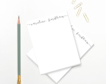 Simple Script Personalized Notepad Teacher Gifts Stationery Set Personalized Stationary Custom Notepad Monogram Mother's Day Gift To Do List