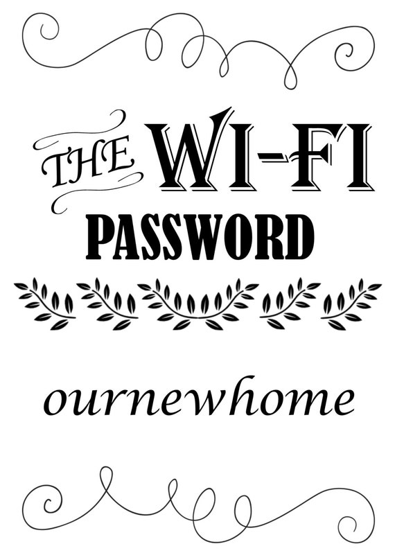 Guest Wi-Fi password sign The Wi-Fi Password