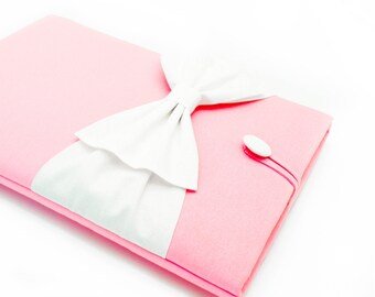 13 inch MacBook Pro Sleeve,Macbook 12 inch Case,Macbook Air Case,Custom Laptop Sleeve,13 inch Laptop Sleeve,Macbook Pro Retina Case-Pink,Bow