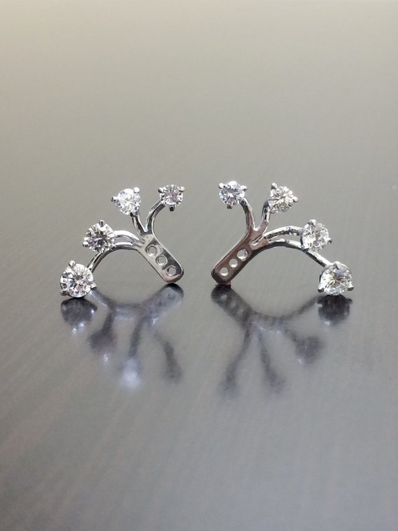 14K White Gold Diamond Earring Cuffs 14K Gold Diamond