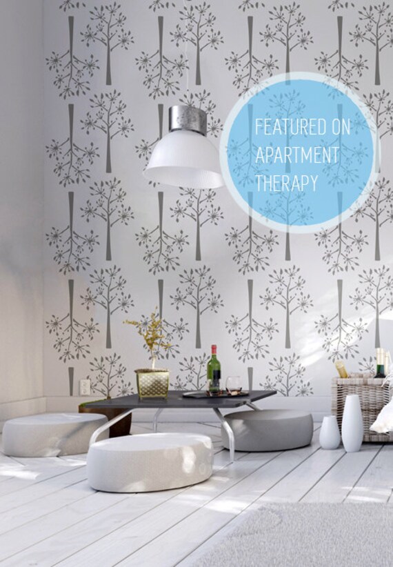 Dill pattern/ SnowTree Decorative Scandinavian wall by StenCilit