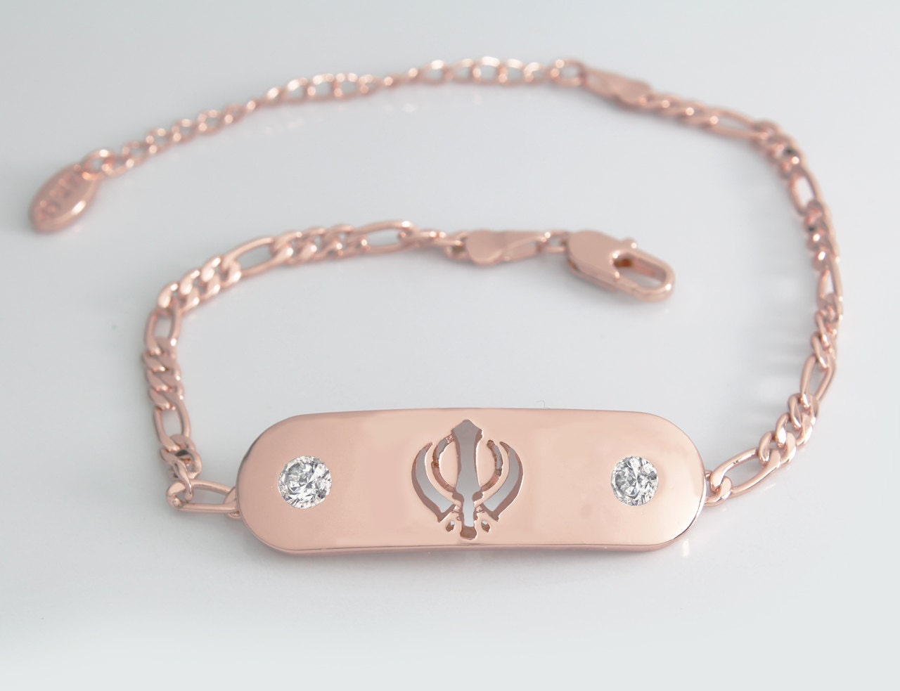 SIKH KHANDA Bracelet 18K Rose Gold Plated Personalised