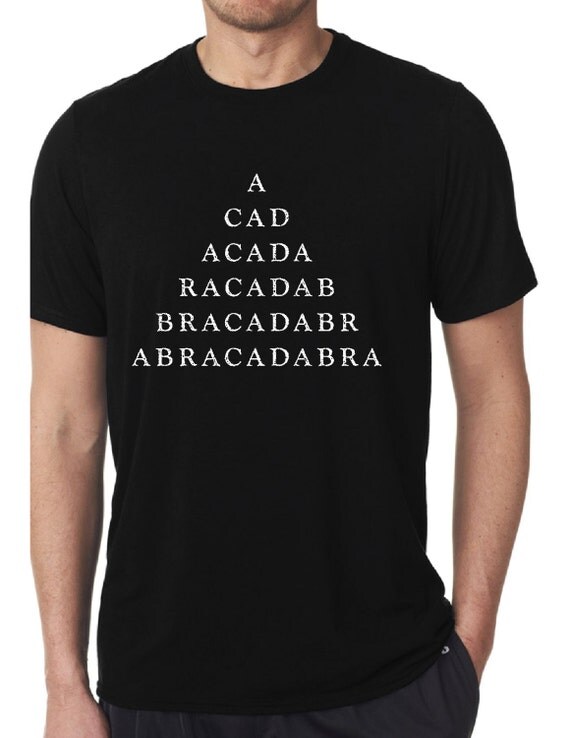 Abracadabra Pyramid Men's Black Tee Shirt by OverUrHead on Etsy