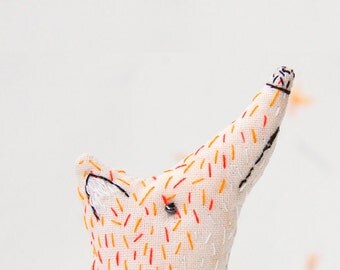 Fox Toy Softie - Upcycled Stuffed Toy - Cotton Animal Critter - Fox Plushie for Children