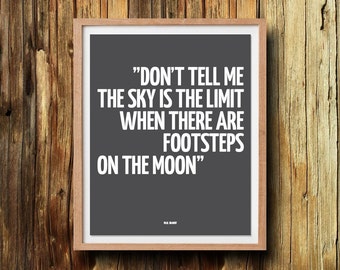 Typografie citaat Don't tell me de hemel is de grens typografie kunst afdrukken offerte poster inspirerende citaat Home decor kunst aan de muur