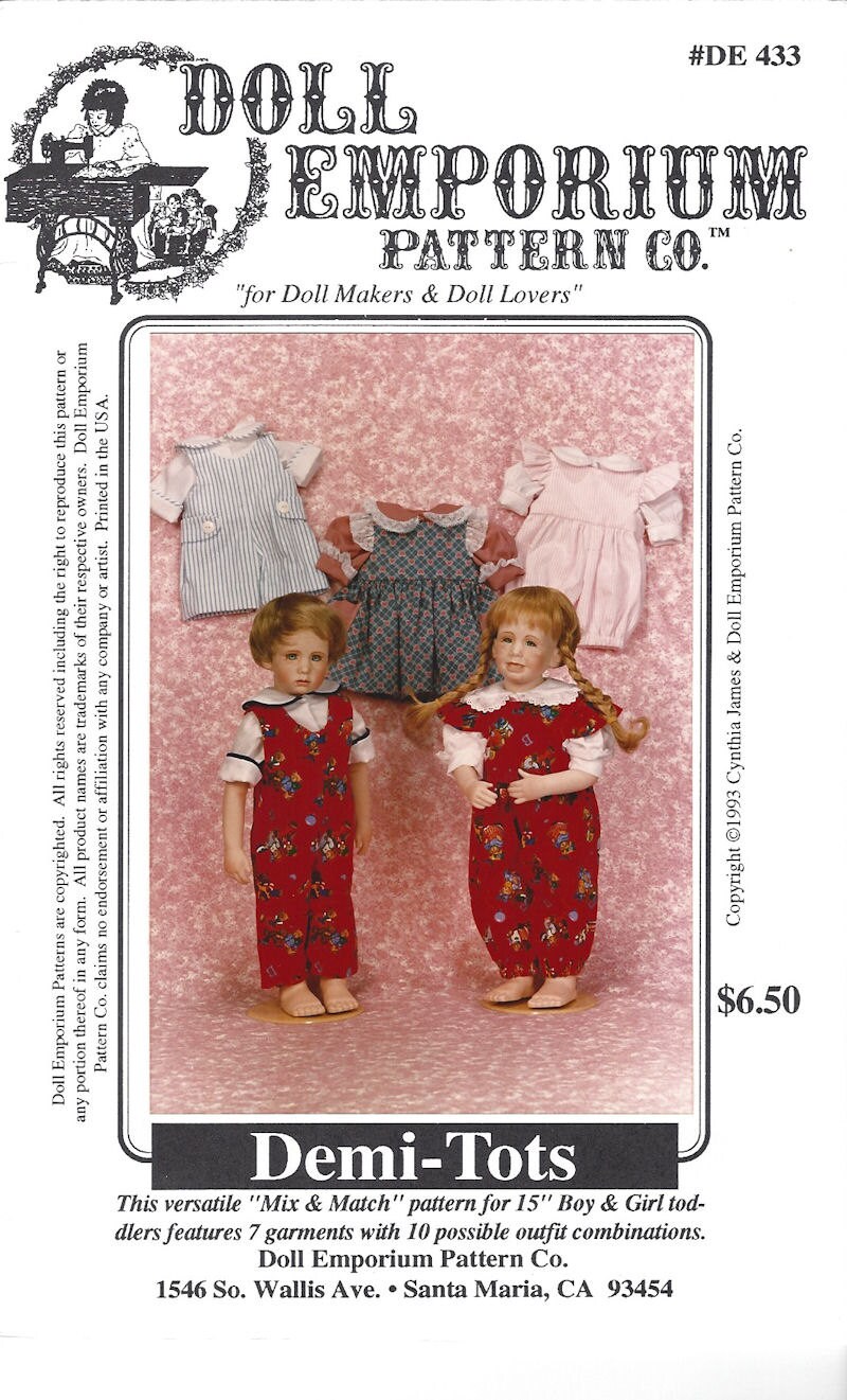 Doll Emporium Pattern Company | doll emporium pattern co demi tots clothes pattern seven Doll Emporium Pattern Company | doll emporium pattern co demi tots clothes pattern seven