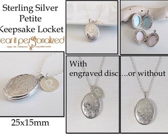 Personalized Sterling Silver Locket, Locket Necklace, Heirloom Keepsake, Engraved Locket, Bridesmaid Gift,Wedding Bridal,Photo Locket,Unique