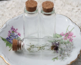 25 Glass Bottles One Ounce 2.75 In Tall 70X22mm Glass Bottles 30cc Glass Vials Big Glass Vials Corked Bottles Message In a Bottle