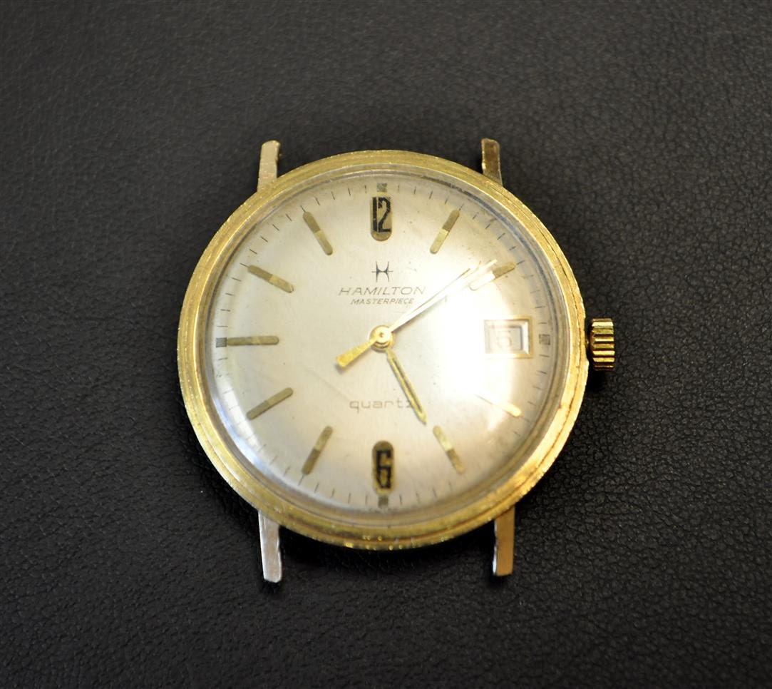 Vintage Men's Hamilton Masterpiece Quartz w Date 14k