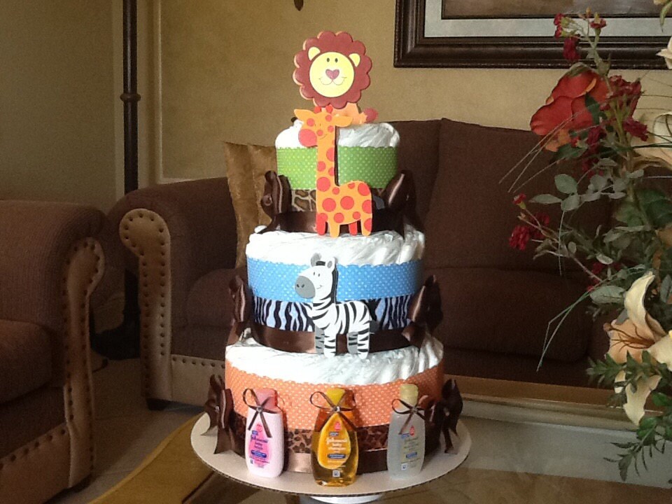 Safari diaper cake /Safari baby shower/ Boy by InspiredbyElena