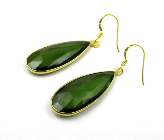 Dark green earrings online Clearance