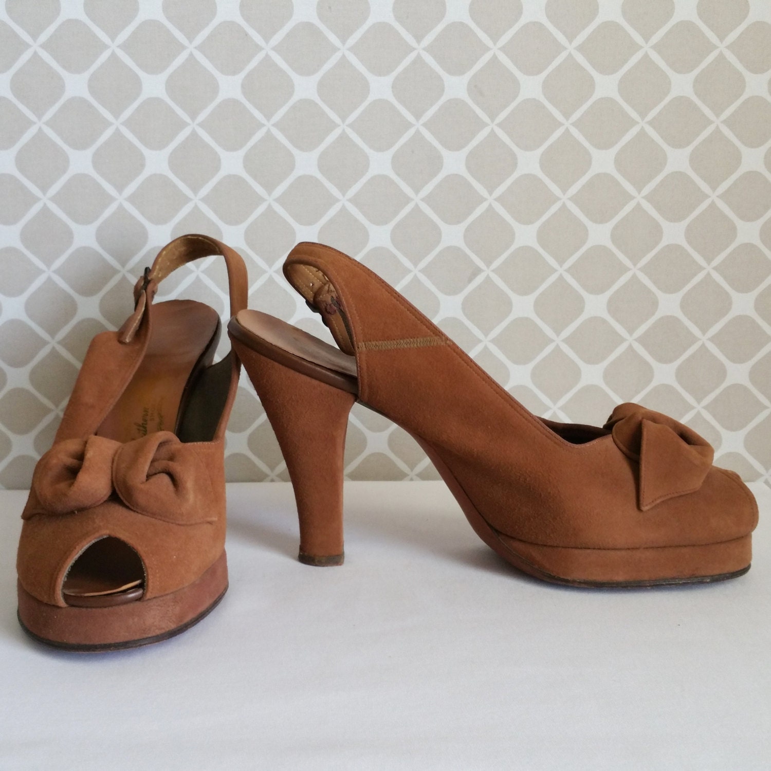dark brown platform pumps