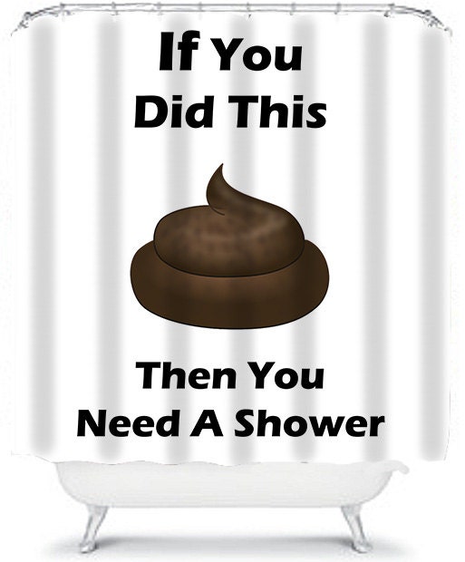 Funny Poop Shower Curtain Cute Bathroom Home Decor Poop Jokes