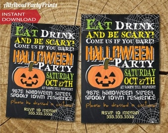 INVITATION ONLY-PDF format-Halloween invitation Printable
