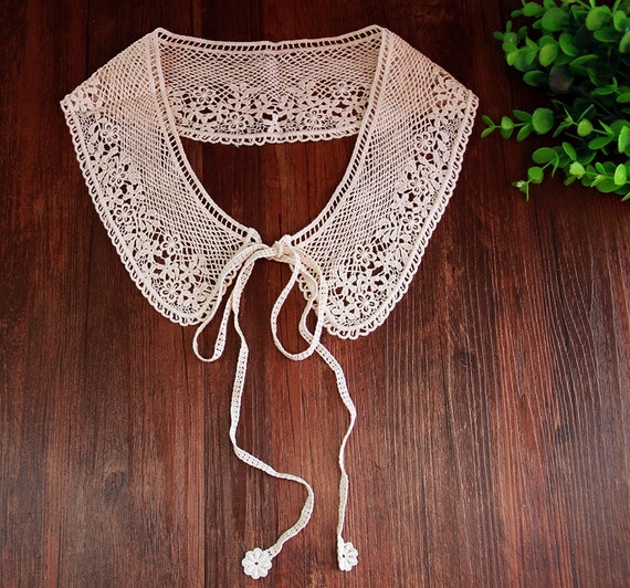 Venice Cotton lace Collar AppliquesFloral Embroidered Collar