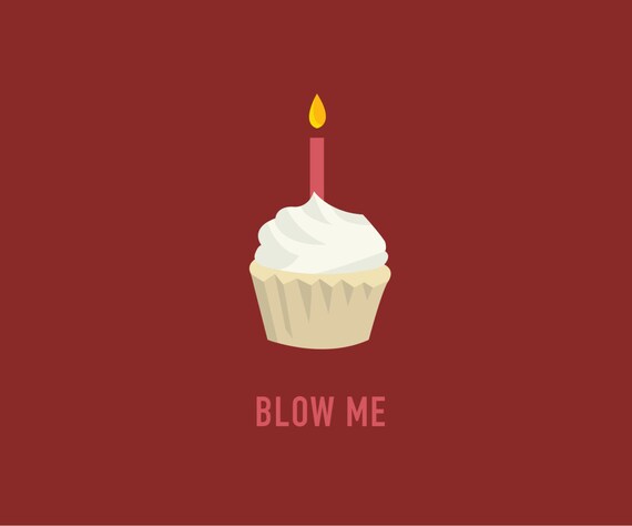 Blow Me Birthday Card Funny Birthday Card by ClassyCardsCreative