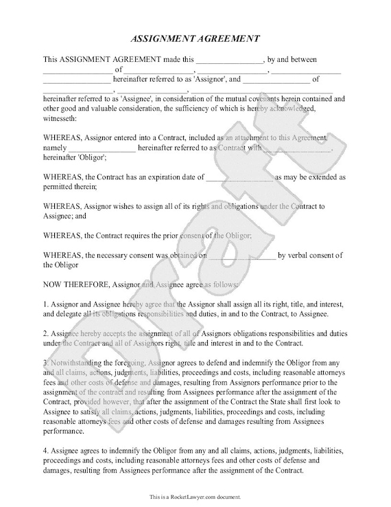 Assignment of Contract for Purchase of Real Estate Form by ...