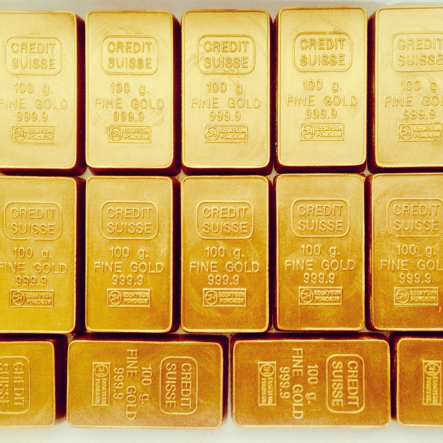 Four Gold Bullion Chocolate Bars boxed