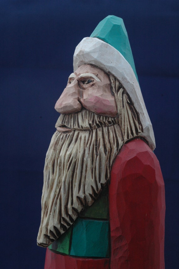 Santa Hand Carved And Painted By Santasbymike On Etsy