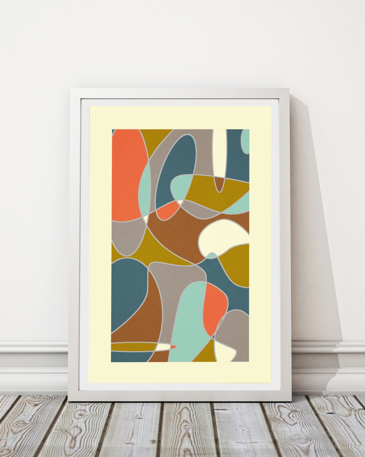 Mid Century Modern print Abstract art Minimalist art