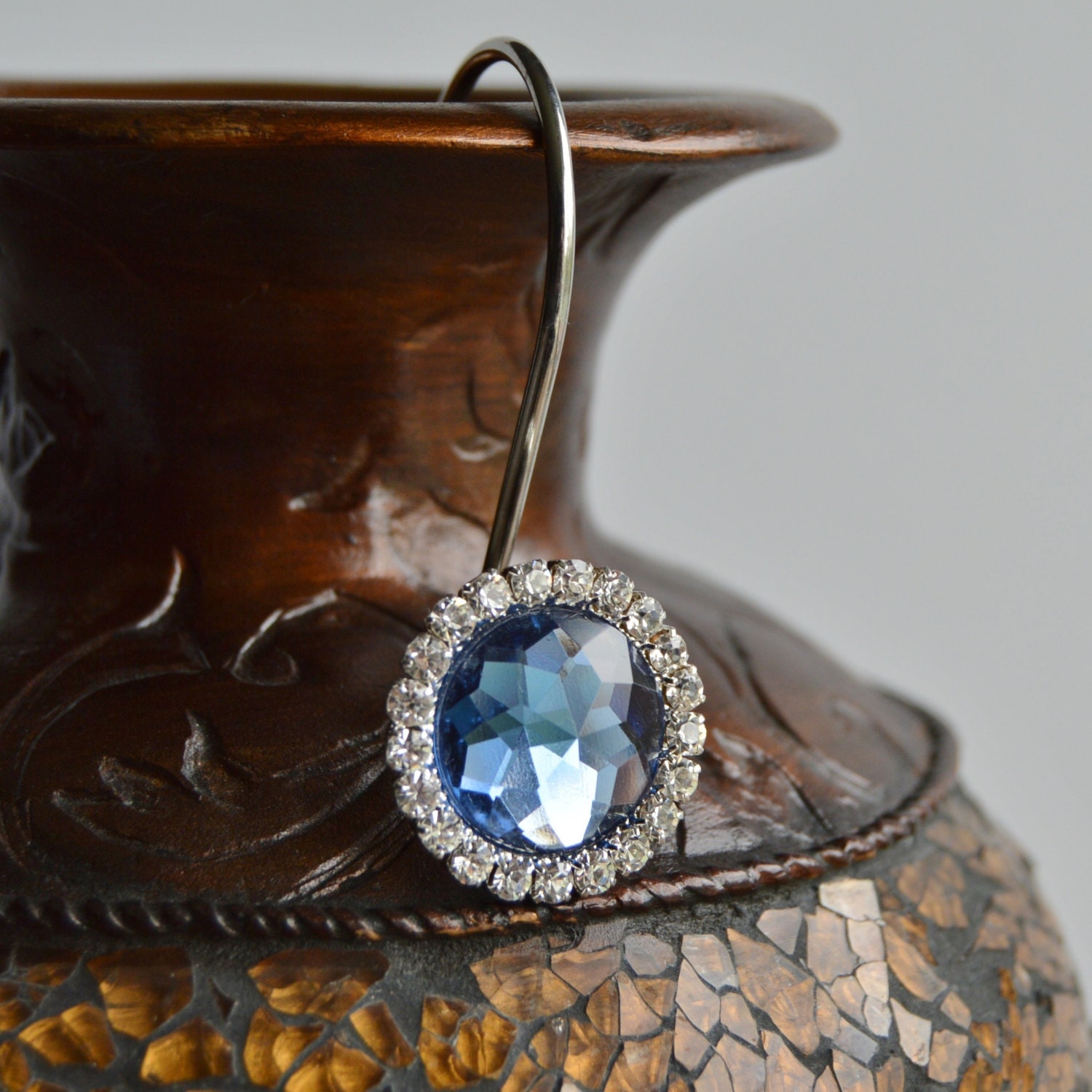 SALE Shower Curtain Hooks Rings w/ Navy Blue by MyFifiDesigns