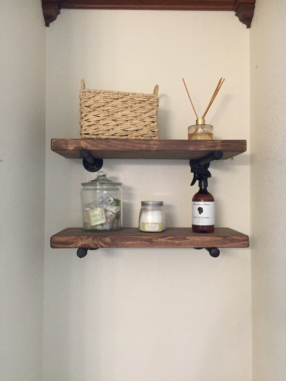 Items similar to Set of two Industrial shelves, industrial pipe shelf