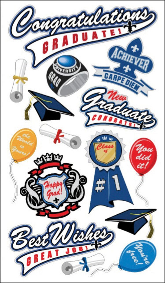 Sticko Scrapbooking Stickers Graduation by MyStickerCollections