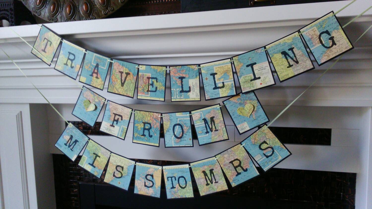Travelling from miss to mrs Travel theme Bridal Shower From