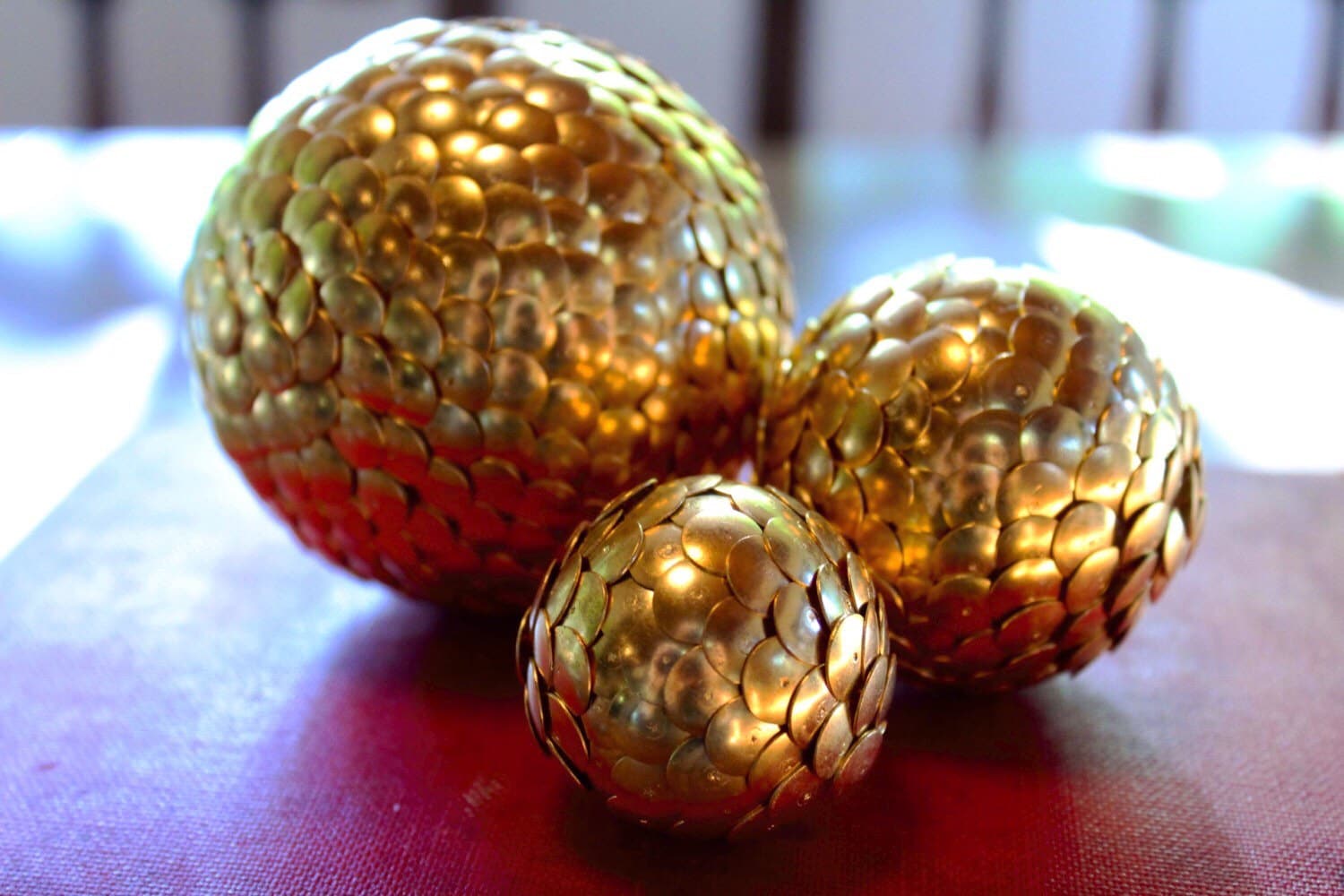 Gold vase filler gold shelf decor gold ball by ...