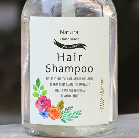 10 x Labels / Stickers for cosmetic products / Hair shampoo