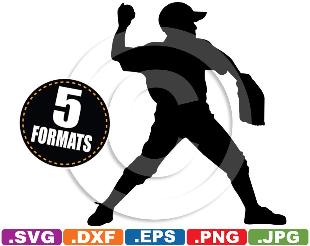 Youth Baseball Silhouette Clip Art Image svg & dxf cutting
