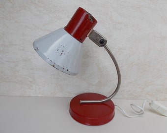 Table Lamp Desk Lamp 1960s / red lamp table lamp / small mid century lamp / night lamp