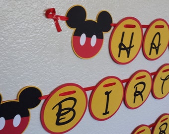 Mickey Birthday Banner, Mickey Mouse, Birthday banners