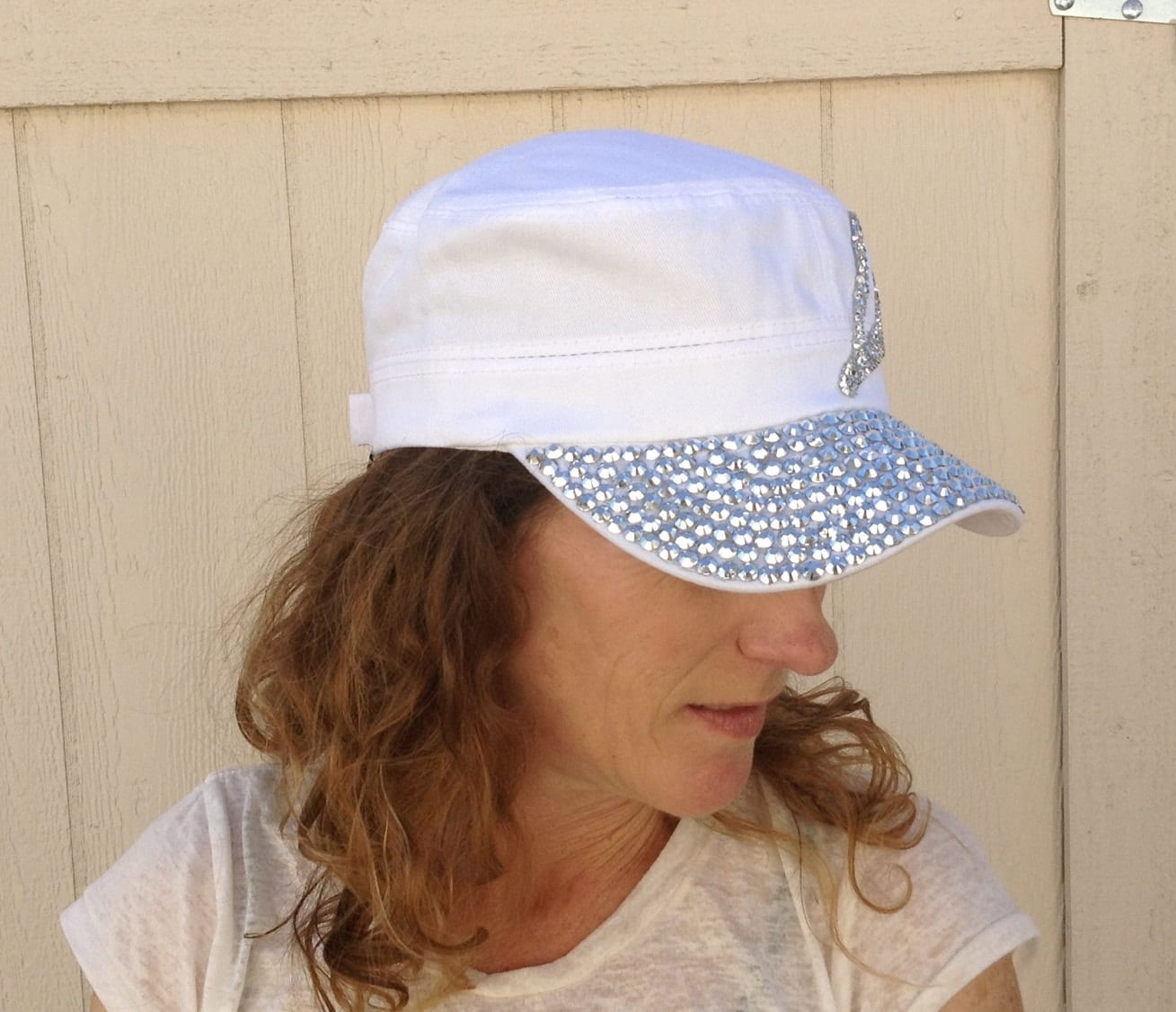 Bling baseball Hats White Hats for Women Womens Baseball