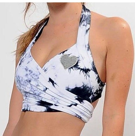 Wrap Bra Tie Back Halter Activewear Bra Top