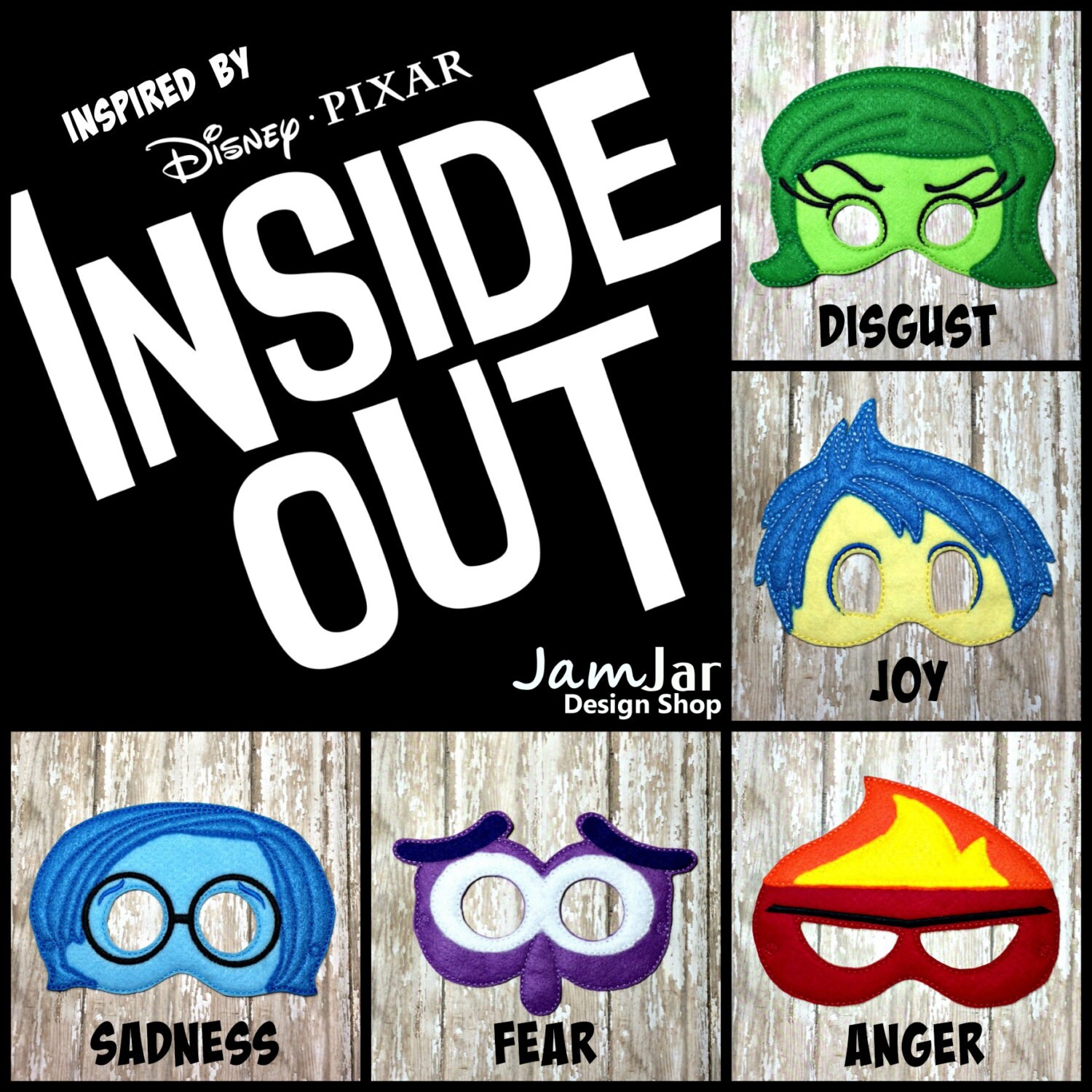 Emotions Feelings Mask SET Inspired by Inside Out Childrens