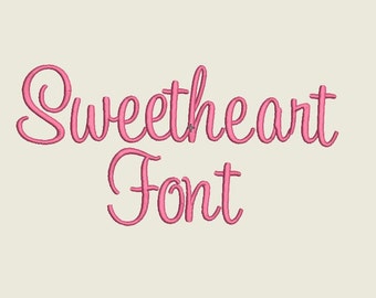 Sweetheart Embroidery Font- 3 Sizes Alphabets Font Script Font for Embroidery Sweetheart embroidery font, Machine Embroidery Font
