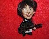 1960s ORIGINAL BEATLES Doll George Harrison with Guitar and repro Signature
