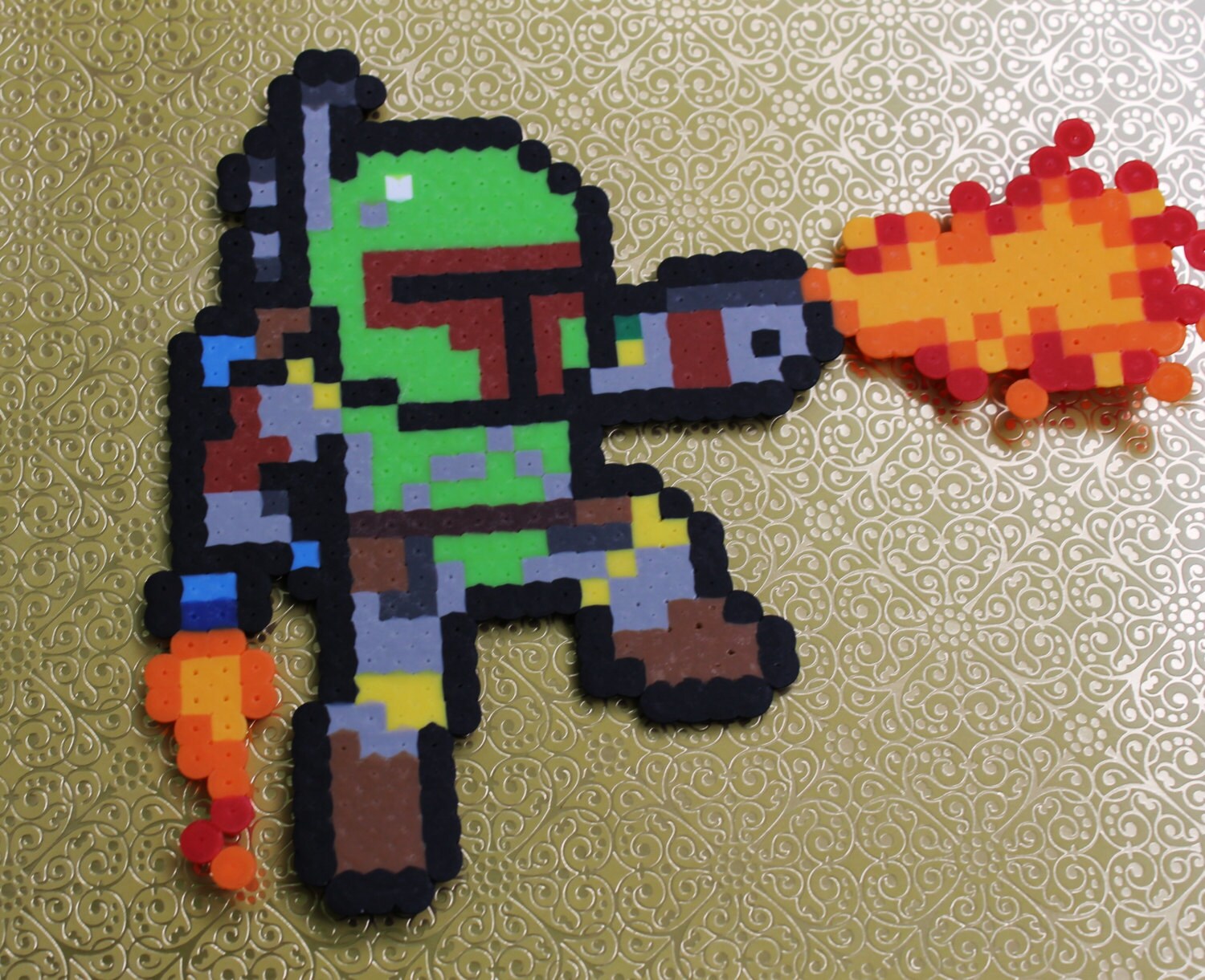Boba Fett Firing Sprite Pixel Art 8bit Art Nerd Wall