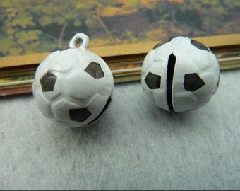 5pcs football small real bell charms,jewelry making supplies,17*17*21mm