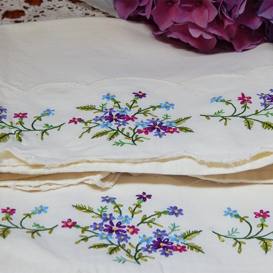 Antique HandEmbroidered Pillowcases