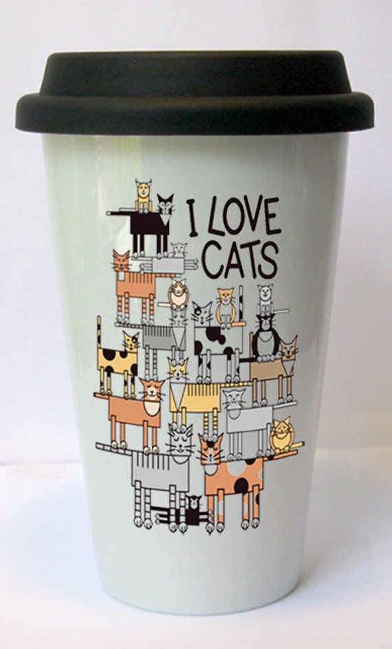 Cat Travel Mug Custom Coffee Mug Free Personalization