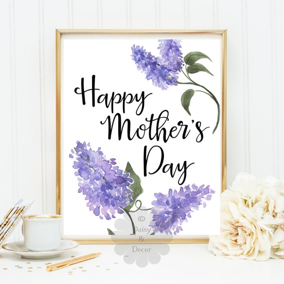 Happy Mother's mothers day lilac flowers printable wall
