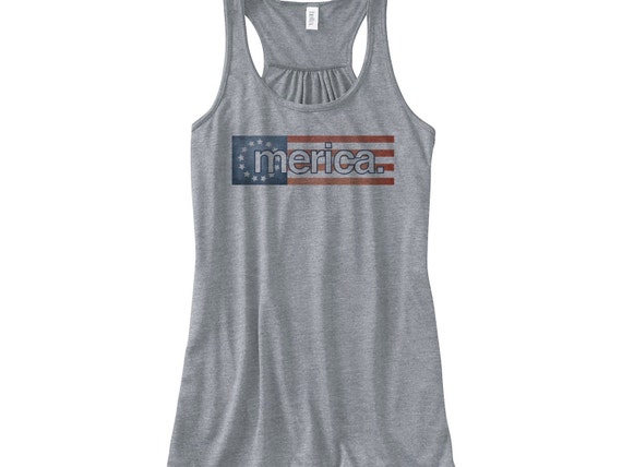 The 'Merican Flag Womens 4th of July Tank Top 4th by FringePeople